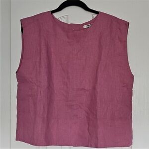 Madewell Bateau Neck Linen Sleeveless Top